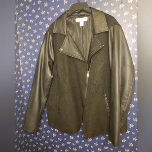 PureEnergy Women's 3X Faux Leather Moto Jacket